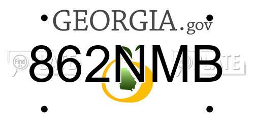 862NMB Georgia License Plate