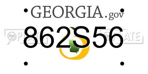 862S56 Georgia License Plate