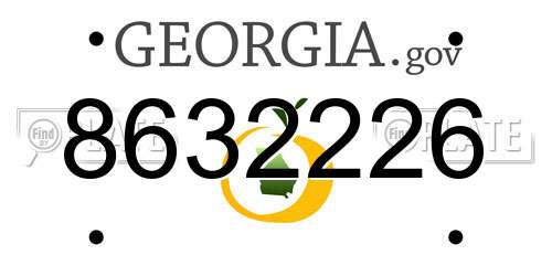 8632226 Georgia License Plate
