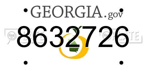 8632726 Georgia License Plate