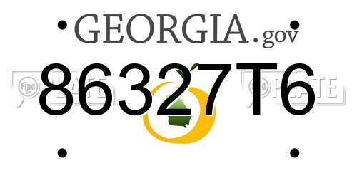 86327T6 Georgia License Plate