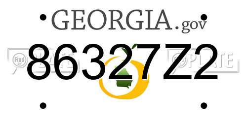 86327Z2 Georgia License Plate