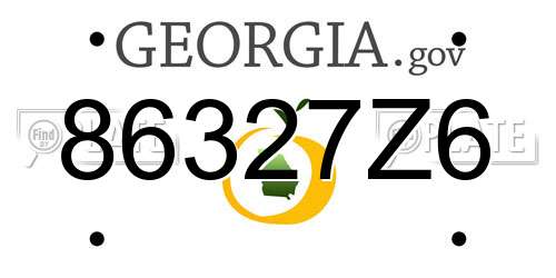 86327Z6 Georgia License Plate
