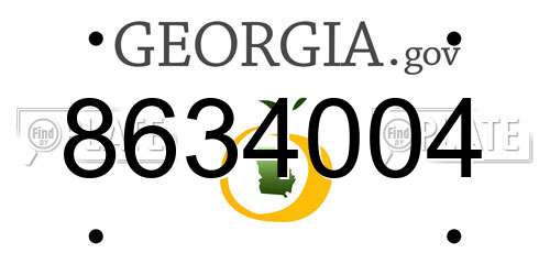 8634004 Georgia License Plate