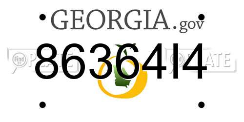 86364I4 Georgia License Plate