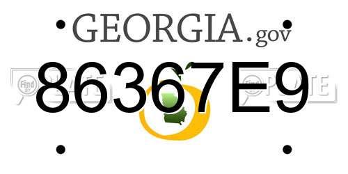 86367E9 Georgia License Plate