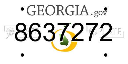 8637272 Georgia License Plate