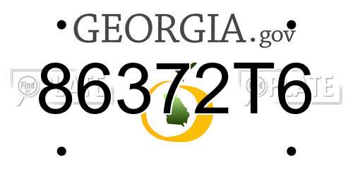 86372T6 Georgia License Plate