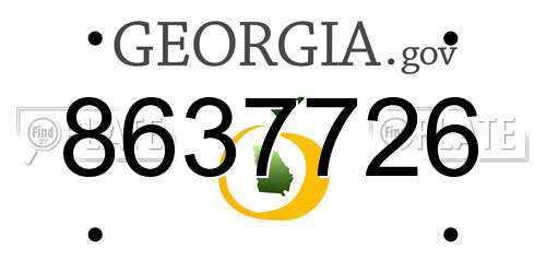 8637726 Georgia License Plate