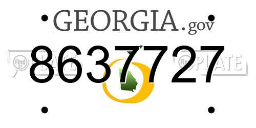 8637727 Georgia License Plate