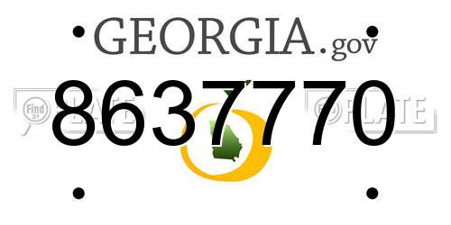 8637770 Georgia License Plate