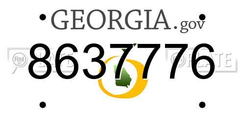 8637776 Georgia License Plate