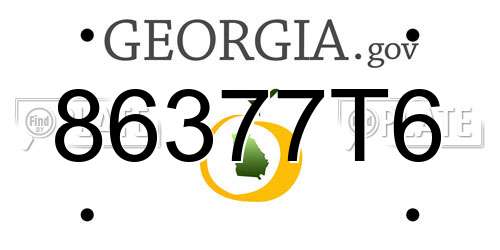 86377T6 Georgia License Plate
