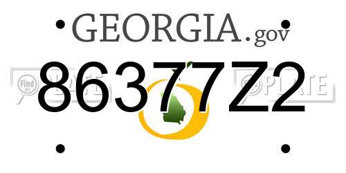 86377Z2 Georgia License Plate