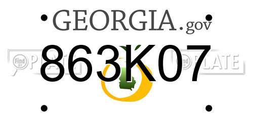863K07 Georgia License Plate