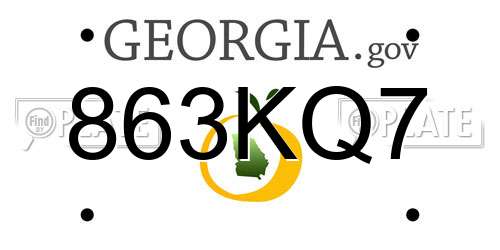 863KQ7 Georgia License Plate
