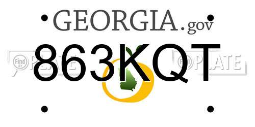 863KQT Georgia License Plate