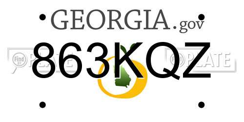 863KQZ Georgia License Plate