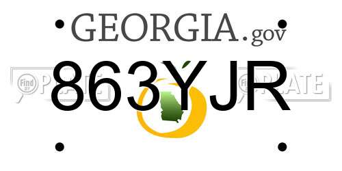 863YJR Georgia License Plate