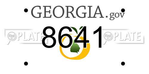 8641 Georgia License Plate