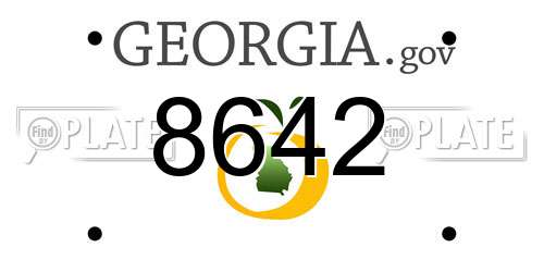 8642 Georgia License Plate