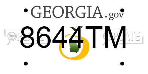 8644TM Georgia License Plate