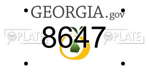 8647 Georgia License Plate