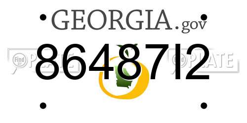 86487I2 Georgia License Plate