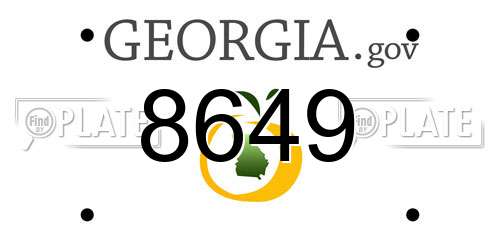 8649 Georgia License Plate