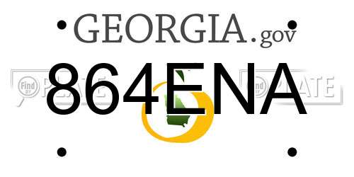 864ENA Georgia License Plate