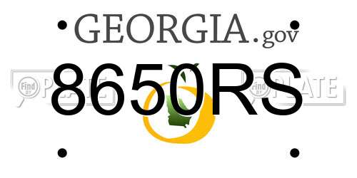 8650RS Georgia License Plate