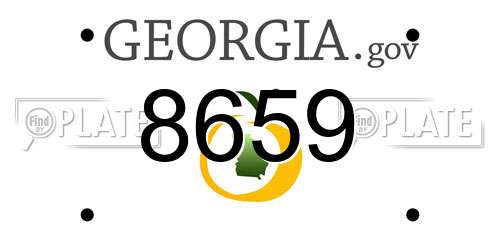 8659 Georgia License Plate