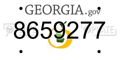 8659277 Georgia License Plate