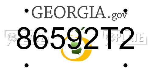 86592T2 Georgia License Plate