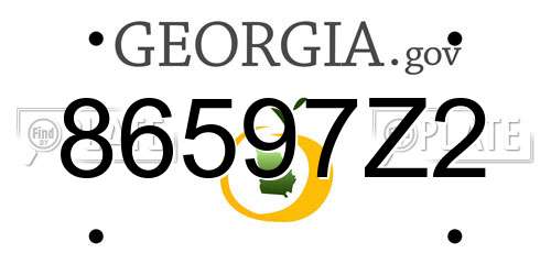 86597Z2 Georgia License Plate