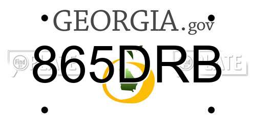 865DRB Georgia License Plate