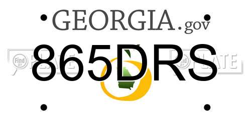 865DRS Georgia License Plate