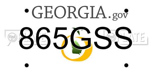 865GSS Georgia License Plate