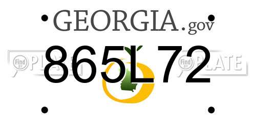 865L72 Georgia License Plate