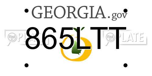 865LTT Georgia License Plate