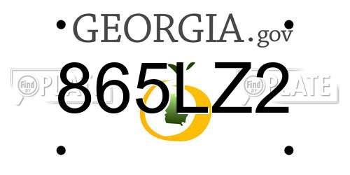 865LZ2 Georgia License Plate