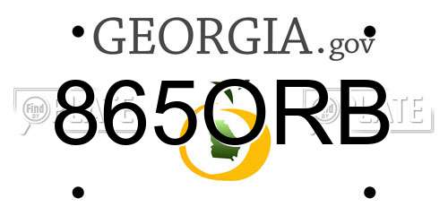 865ORB Georgia License Plate