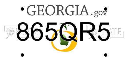 865QR5 Georgia License Plate