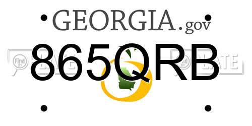 865QRB Georgia License Plate
