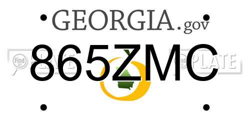 865ZMC Georgia License Plate