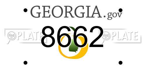 8662 Georgia License Plate