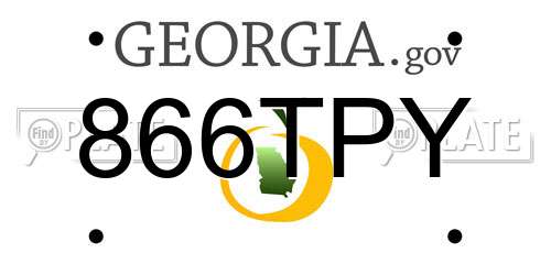 866TPY Georgia License Plate