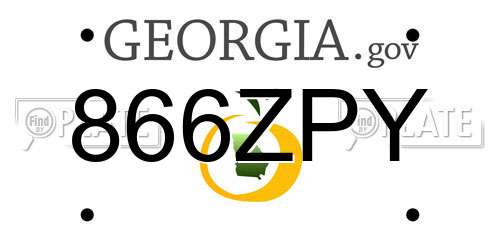 866ZPY Georgia License Plate