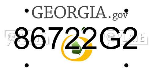 86722G2 Georgia License Plate