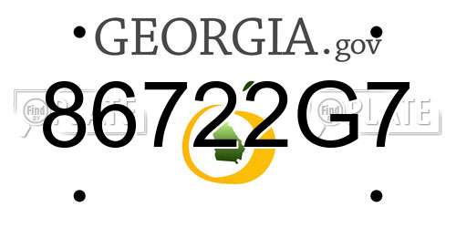 86722G7 Georgia License Plate